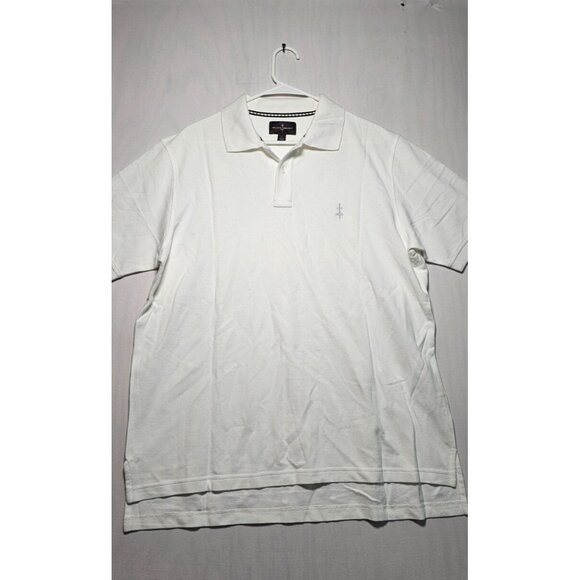 Black Brown Polo Shirt Men’s Large White Short Sleeve Casual New Without Tags - Picture 1 of 3